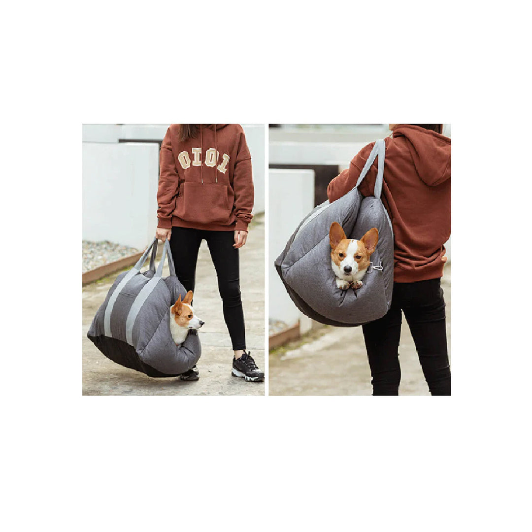 Maleta para perros en carro, diseñada para viajar de manera segura y cómoda con tus mascotas, ideal para paseos en automóvil de JMarquet.