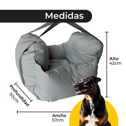 Maleta para perros en carro, diseñada para viajar de manera segura y cómoda con tus mascotas, ideal para paseos en automóvil de JMarquet.