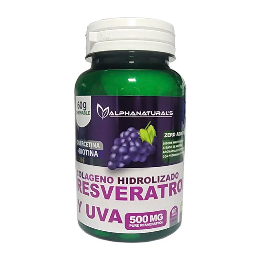 Tarro de resveratrol, suplemento alimenticio de uva